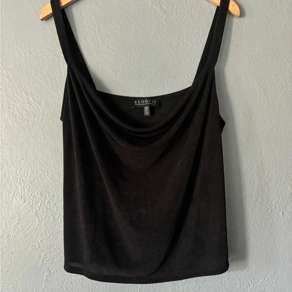 Eloquii Black Shimmer Slinky Tank Top Size 18/20